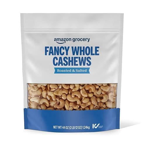 Amazon Grocery, Fancy Whole Cashews, Roasted & Sea Salted, 44 Oz (Previously Happy Belly, Packaging May Vary)