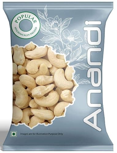 Anandi® Natural Premium Whole Cashews, 500g, Kaju , Cashew Nuts (1/2Kg)