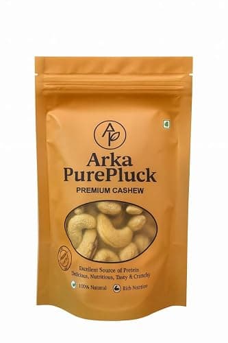 Arka PurePluck Premium Whole Cashews W320 Grade | Rich in Protein, Crunchy & Delicious Kaju (100 gm)