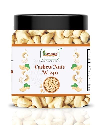 Avlokan 100% Natural Whole Cashews nuts 1kg | Whole Crunchy Cashew w240 | Kaju nuts | Nutritious & Delicious | Gluten Free & High Protein