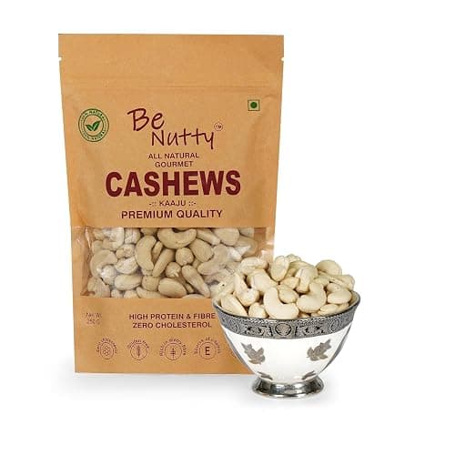 Be Nutty 100% Pure Premium Whole Raw Cashew Nuts | Nutritious, Delicious and Crunchy Kaju Gluten Free Popular Whole Cashews (Grade W320) 500g 750g 1kg Kaju Cashews (1)
