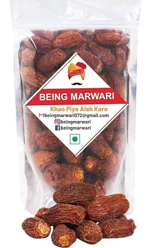 Being Marwari Black Dry Dates/Kala Sukha Khajoor 3kg (1kg x 3packets)
