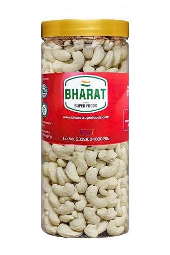 Bharat Super Foods Whole Premium Cashew Nuts W320 Big Size - 100% Natural Kaju - 500gm Jar Pack