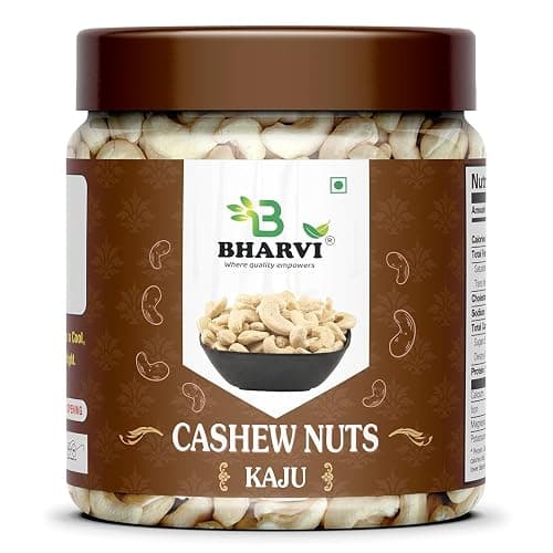Bharvi 100% Natural&Crunchy Premium Whole Cashews Nutritious&Delicious Nuts, Premium Kaju Nuts|Gluten Free|Source Of Minerals&Vitamins|Dry Fruits (Jar Pack) (Packing May Differ) (2kg)