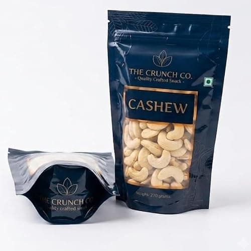 Cashew, 270g, Premium Grade, Zero Cholesterol, Dry Roasted, Airtight Pack, The Crunch Co. W180 Whole Cashew.