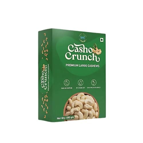 CASHO CRUNCH Natural Premium Whole Cashews WW240 Value Pack | Whole Crunchy Cashew | Premium Kaju nuts | Nutritious & Delicious | Gluten Free & Plant-based Protein (200 g)