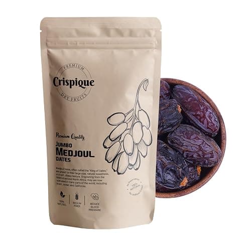 Crispique Handpicked Premium Jumbo Medjoul Dates 500g | Medjool Dates | Imported from Jordan | Natural, Soft & Juicy Dates | Rich in Fiber & Antioxidants