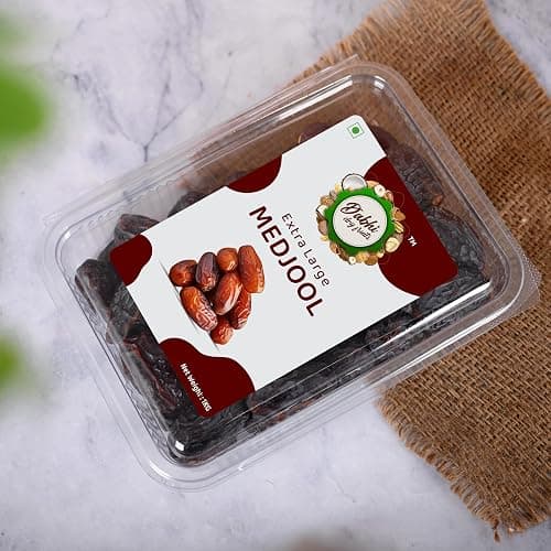 Dabhi Dry Fruits Medjool Jordan Extra Large Dates (Khajoor/Khajur) - 100% Natural Khajur - Premium Sweetness - For Healthy Snacking and Culinary Delights (500gm)