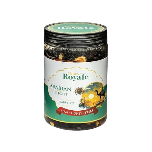 Dates Royale Premium Khajur Kaju Pista Mix 800g | Arabian Delight Honey Kesar Date | Crunchy Cashews Pistachios Dry Fruit Snack for Gifting & Daily Nutrition
