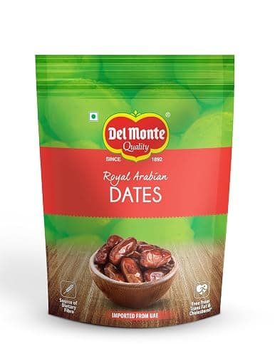 Del Monte Royal Arabian Fresh Dates 450 g | Healthy Snack | Rich in Potassium | High in Fiber | No Added Sugar| Premium Quality | Dry Fruit