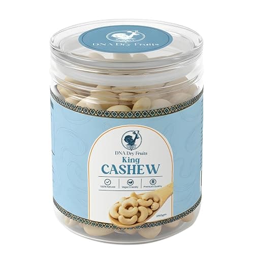 DNA Dry Fruits King Cashew (W180) | Premium Large Size | Rich & Buttery Taste | Protein-Rich | Heart-Healthy Fats | 250g