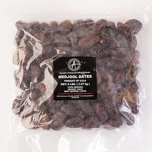 Dried Medjool Dates for Chefs - Premium Sweet Bulk 5 Lb Tub - Ideal for Baking, Cooking, & Natural Sweetening