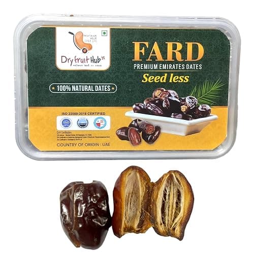 Dry Fruit Hub Fard Seedless Dates 1kg Omani Dates (Khajoor/Khajur) | Soft, Naturally Sweet & Moist | Handpicked | Ready to Eat | Hygienically Packed
