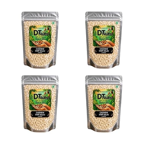 DT Nuts | Fine Broken Cashew Nuts (Kaju) 6 Piece | 4 Packs of 500g | 2kg