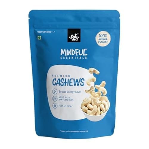 Eat Anytime Premium Whole Cashews/Kaju, 500g | Rich in Protein, Magnesium & Phosphorus | High Fiber | Gluten-Free | Nutritious & Crunchy Nuts | Healthy Dry Fruits Snack