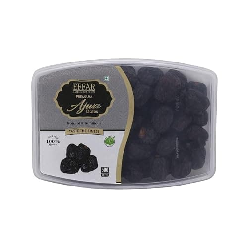 Effar Ajwa Dates 500gm | khajoor of Madina Saudi Arabia | from The Finest Farms of Mecca |