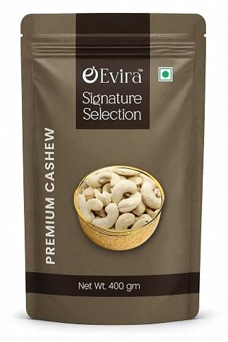 Evira Whole Cashew Nuts, Jumbo Premium Quality, Large Size Kaju, 400 g (W180 Big/Jumbo)