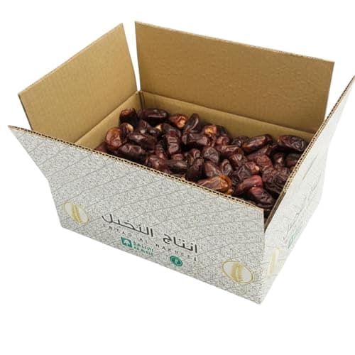 Extra Dry Khudri Dates, 5lb Box, Naturally Sweet Saudi Whole Dates, Firm Texture
