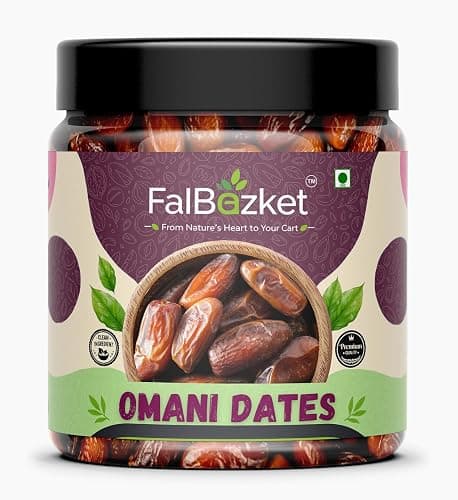 FalBazket Premium Whole Dates with Seeds (Khajur) - [Weight, 1kg] | 100% Natural & Nutritious | Iron-Rich Energy Booster | Healthy Dry Fruit Snack | Mashrook Dates