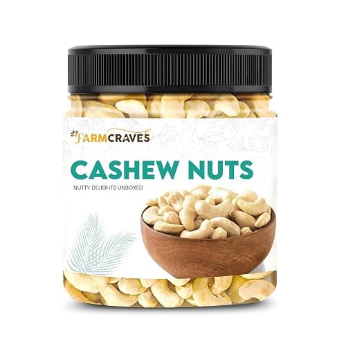 FARMCRAVES Premium Whole Cashews - 1KG | Healthy & Nutritious Dry Fruit Snack | Gluten Free & Plant Based Protein | Premium Kaju Nuts | Whole Crunchy Cashews