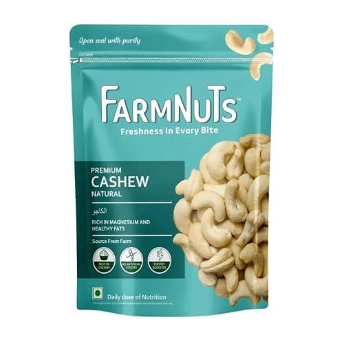 FarmNuts 1kg Jumbo Cashews (W180 Grade) | Pack of 2 x 500g | 100% Natural & Non-Vacuum Packed for Maximum Crunch | Nutritious Whole Kaju for Gifting & Daily Diet