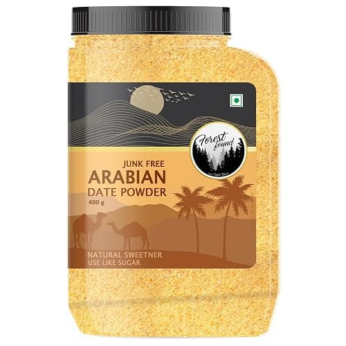 Forest Found Date Powder(400 gm) Made By 3 Sieve Grinding Method| Kharik/Khajur Powder | 100% Natural Sweetener | Sulphur Free |Substitute for Sugar | 400 gram.
