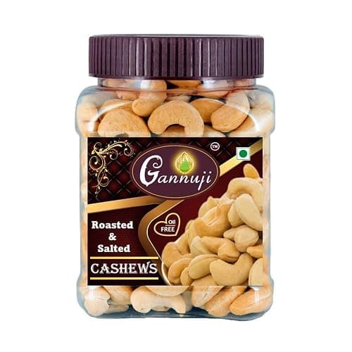 Gannuji 400gm Roasted And Salted Premium Cashew Nuts | Crunchy Kaju | Oil Free Roasted Cashew (400g)