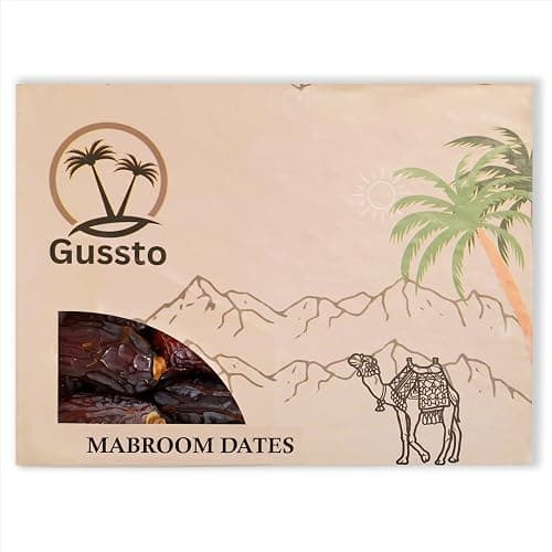 Gussto Premium Mabroom Dates 1kg | Naturally Sweet & Chewy | Organic & Hand-Picked | Non-GMO Instant Energy Snacks | Rich in Calcium, Iron & Fibre