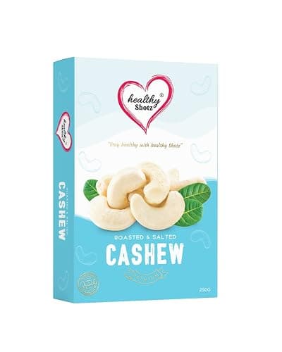 Healthy Shotz Roasted and Salted Crispy Cashew Nuts W240, (250g) Vacuum Pack | Premium Crunchy Kaju, Rich in Magnesium, Copper & Phosphorus