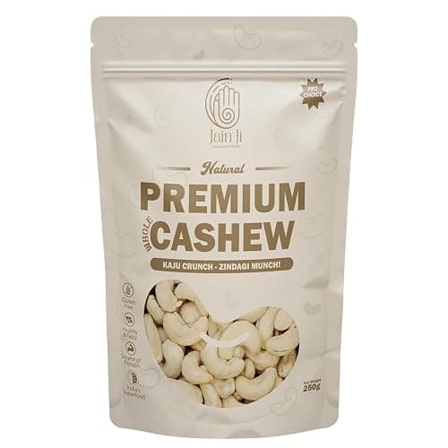 JAIN JI Natural Premium Whole Cashew (250g * 8) 2kg | Gluten Free | Source of Protein | Non-GMO | No Artificial Additives (Pack of 8)