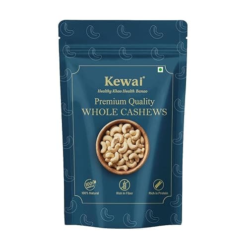 Kewai Cashew 500gm W320 Natural and Unsalted Whole Kaju 500_g | Rich in High Protein and Fiber | Perfect for Healthy Snacking Good for Heart Health