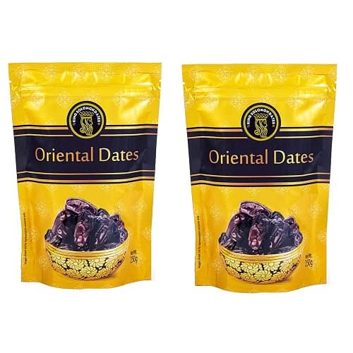 King Solomon Oriental Deri Dates 500gram (250G PACK OF 2) | Try King's Delicacy: A Super Juicy, Sweet and Nutritious Treat |Khajur/Khajoor|Non-GMO, No Additives or Preservatives| Vegan |
