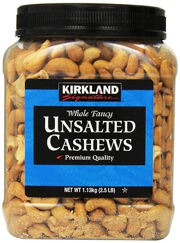 Kirkland Signature Unsalted Cashews, 2.5 Lb, 2 Pack