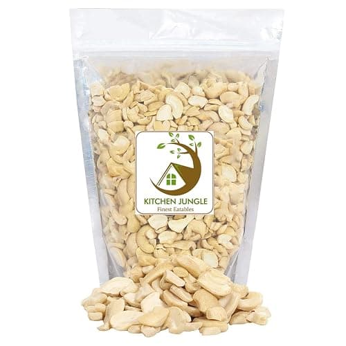 Kitchen Jungle Premium Broken Cashew Nuts (1 KG) - Spit Cashews (Kaju 4 Tukdi/Tukda) for Cooking, Snacking, and Baking