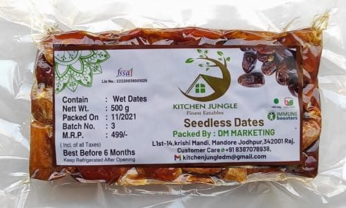 Kitchen Jungle Seedless Dates 1Kg Pin Khajur Arabian Dates, Dates Dry Fruit, Fresh