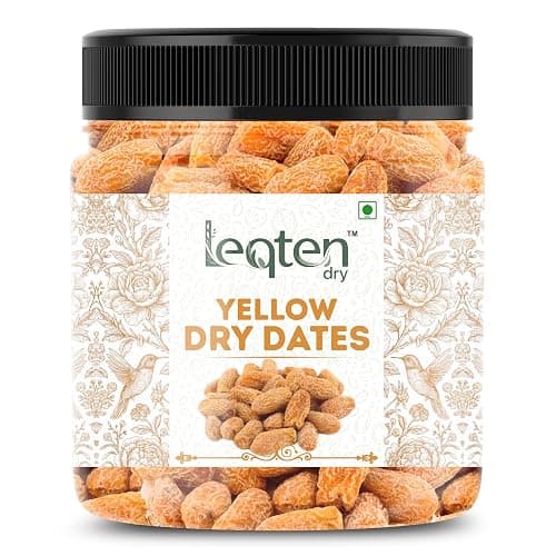 LEQTEN DRY Yellow Dates |Weight-1kg| | Premium Fresh Yellow Khajoor | Soft & Naturally Sweet Dates | Energy Boosting Dry Fruit