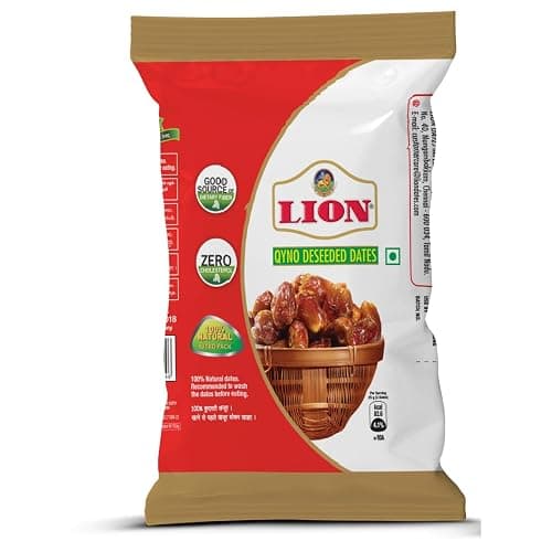 Lion Deseeded Dates Refill, Dried,Pouch, 500gram Fresh (Pack of 1)
