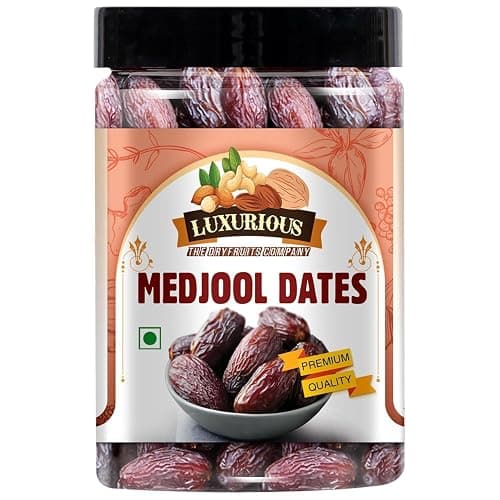 Luxurious Medjool Dates - 500g | Medjoul/Khajoor/Khajur | Rich Source of Vitamins, Minerals & Fibre | Nutritious & Chewy Energy Snack (Dry Fruit) Perfect for Gifting, Snacking & Cooking