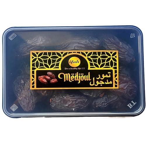 Medjool (Medjoul) Dates (Khajoor/Khajur) Original Organic Jumbo-Size 400 grams By Brand Ifah
