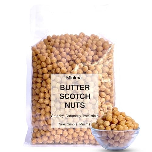 Minimal Butterscotch Nuts – Crunchy Roasted Caramelized Cashew(4mm-5mm),1Kg Perfect for Snacking & Baking