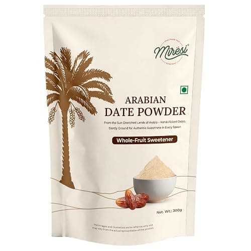 Miresi Date Powder – Natural Dates Powder - Chemical-Free & No Additives - Ideal for Baking, Cooking, Smoothies | Date Powder For Kids – 300g