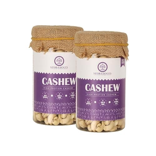 Mithila Roots Nutritious & Delicious Premium Cashew Nuts | Whole Kaju Dry Fruit | Crunchy Unsalted Cashews | Rich in Protein & Fiber | Natural Healthy Snack W320 grade (500 gram x 2)
