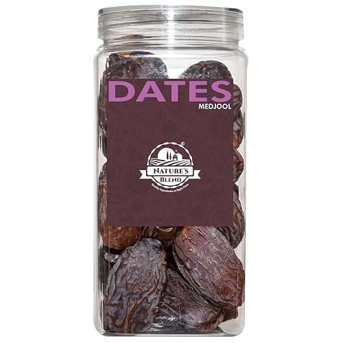 "Nature's Blend Medjool King of Dates 500g Jar | Jordan Valley Sourced | Extra-Large Plump Glossy Skin | Intensely Sweet Toffee Notes | Energy-Dense Magnesium Rich"