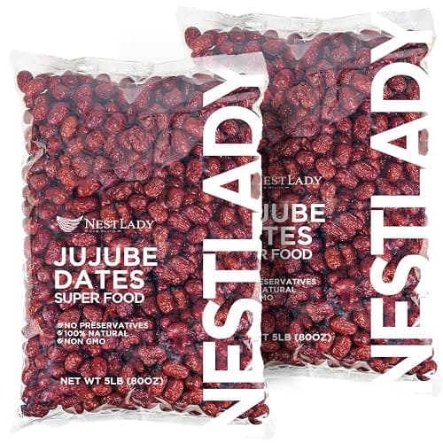 NESTLADY Dried Jujube Dates, Sweet & Chewy Red Dates, 5 LB x 2 Pack (10 LB Total)