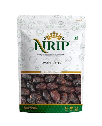 NRIP Premium International Omani Dates 200g | Khajur, Khajoor | Dry Fruits | Healthy Snacks | Dry Dates | No Preservatives