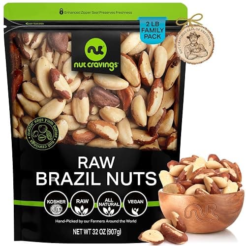 NUT CRAVINGS - Raw Brazil Nuts (32oz - 2 LB) Unsalted, No Shell, Whole