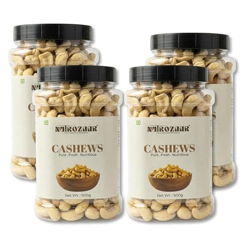 Nutrozaar Premium Whole Cashews 2KG| Crunchy & Natural Kaju