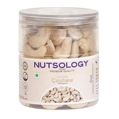 NUTSOLOGY Whole Cashews 150g | Premium W240 White Cashew Nuts | Crunchy Whole Kaju | Gluten-Free Snack