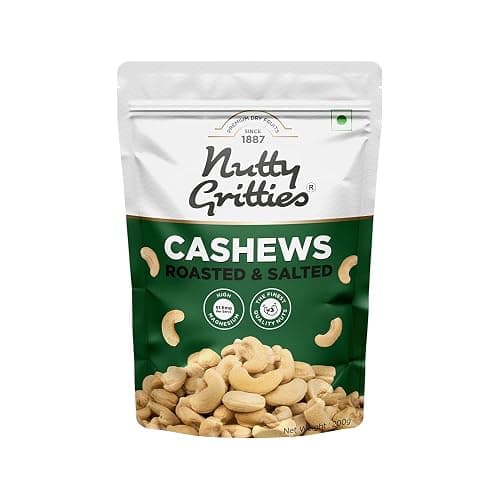 Nutty Gritties Premium Jumbo Size Cashews 200g, Roasted and Lightly Salted | W240 | Non-Fried Zero Oil | Crunchy Healthy Snack | ⁠Zero Breakage|Resealable Pouch