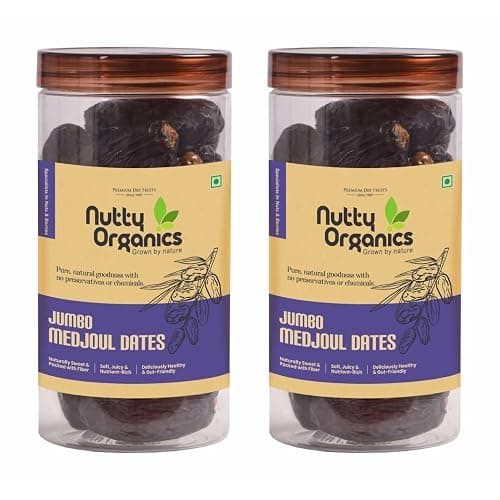 NUTTY ORGANICS Medjoul Dates 1KG | Rich in Protein & Vitamins | Khajoor | Healthy & Nutritious Snack
